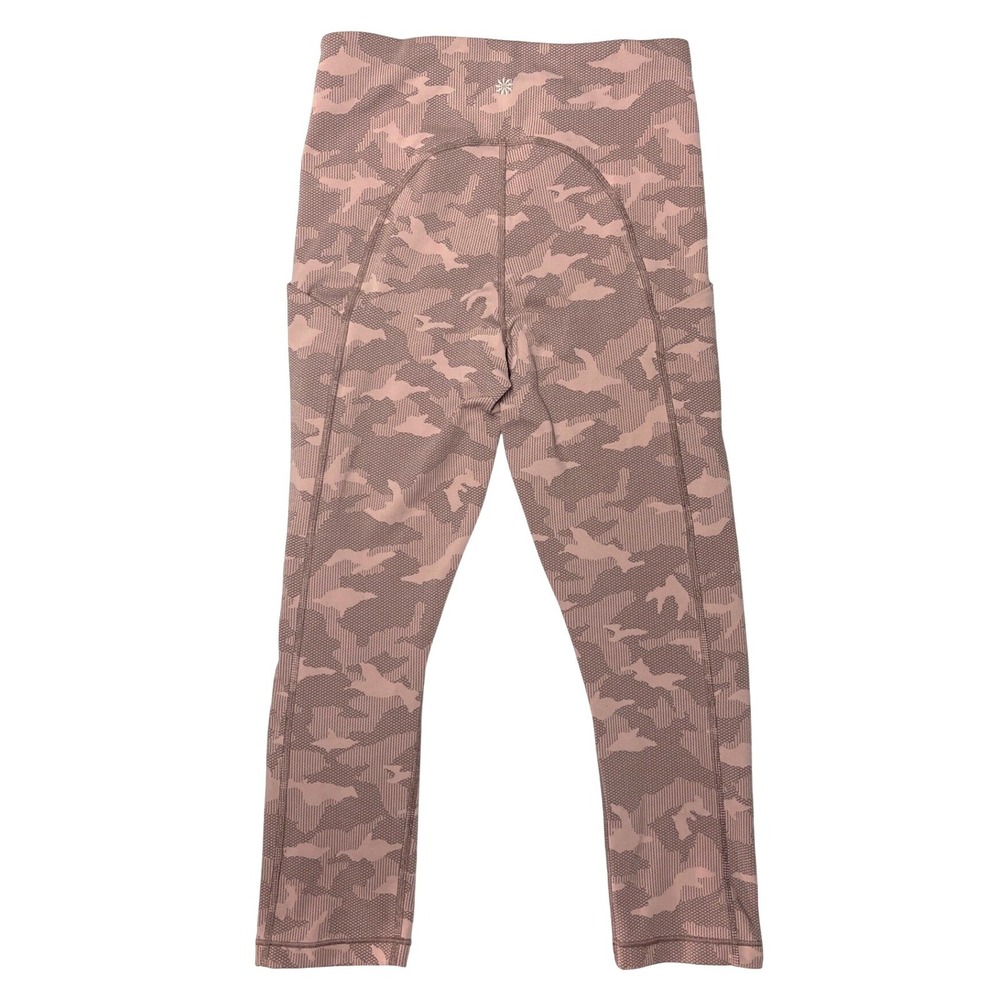 Athleta Ultimate Stash Pocket Capri Small Pink Mauve Camo High Rise Workout EUC - Picture 3 of 8